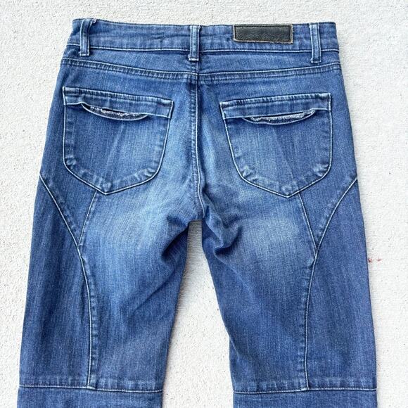 Zadig & Voltaire Evron Brut Rivet Blue Dark Wash Jeans Womens 26 Ankle Zip - Picture 10 of 15